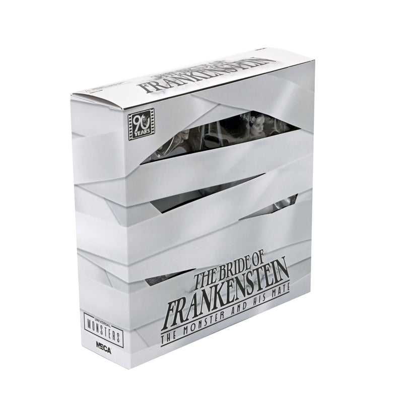 NECA Figura de Accion: La novia de Frankenstein - El Mounstro de Frankenstein y Novia 2 Pack Blanco y negro 7 pulgadas