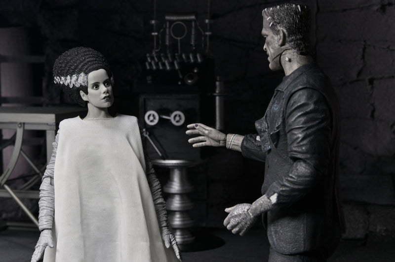 NECA Figura de Accion: La novia de Frankenstein - El Mounstro de Frankenstein y Novia 2 Pack Blanco y negro 7 pulgadas
