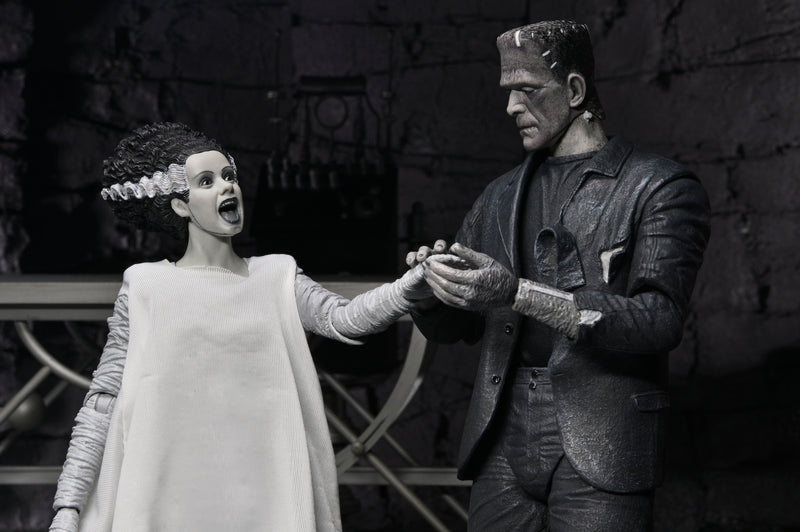 NECA Figura de Accion: La novia de Frankenstein - El Mounstro de Frankenstein y Novia 2 Pack Blanco y negro 7 pulgadas