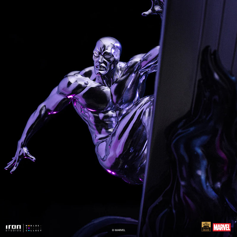 IRON Studios: Marvel Infinity Gauntlet -  Silver Surfer Diorama Deluxe Escala de Arte 1/10