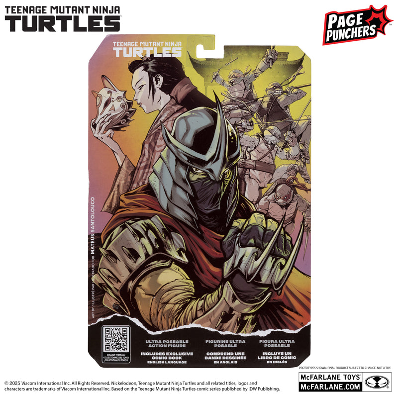 Mcfarlane Page Punchers: Tmnt Tortugas Ninja - Shredder Con Comic 5 Pulgadas