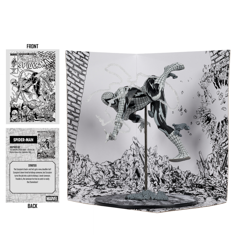 Mcfarlane Marvel Collection: Amazing Spider-Man Num 318 - Spider-Man Line Art Gold Label Escala 1/10