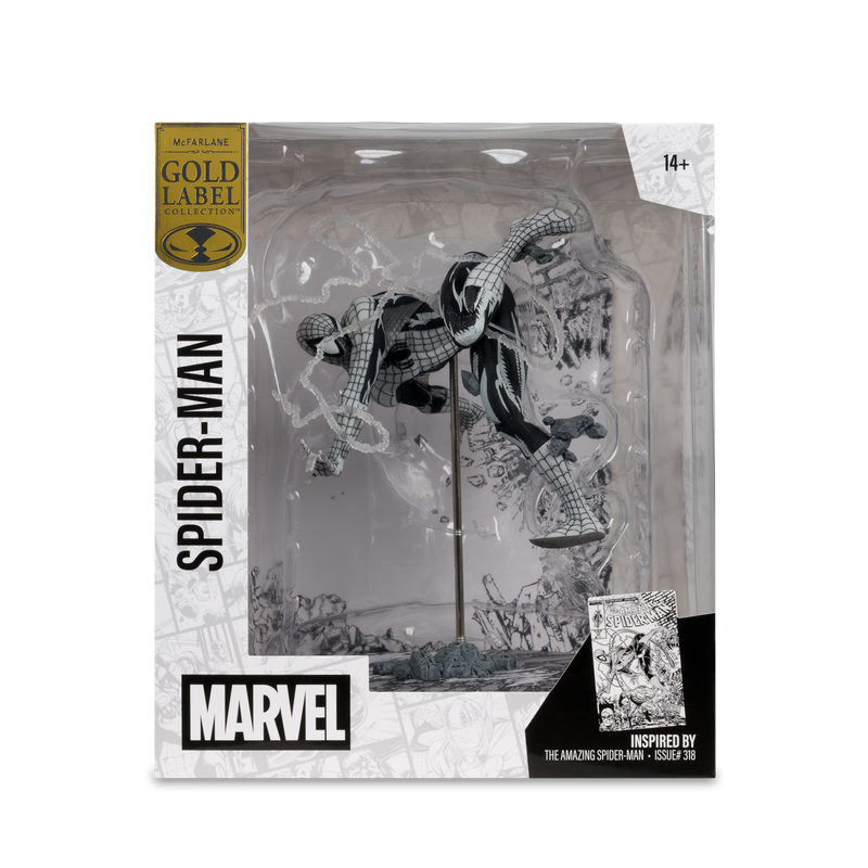 Mcfarlane Marvel Collection: Amazing Spider-Man Num 318 - Spider-Man Line Art Gold Label Escala 1/10