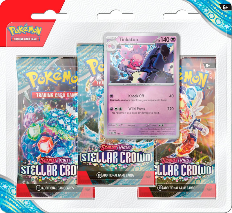 Pokemon TCG: Scarlet & Violet - Stellar Crown 3 pack blister en Español