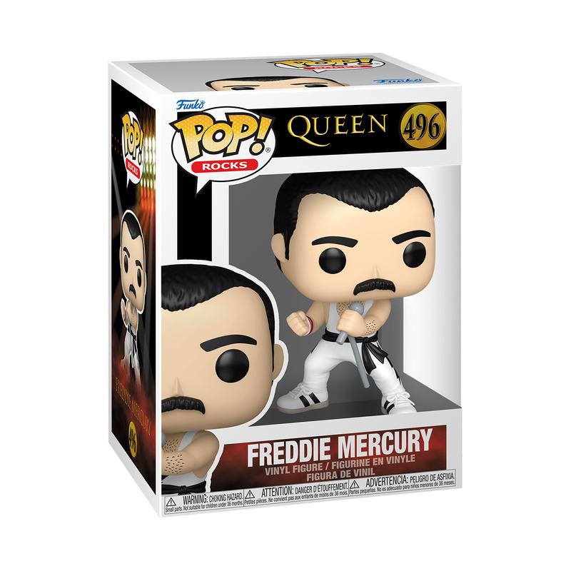 Funko Pop Rocks: Queen - Freddy Mercury playera blanca