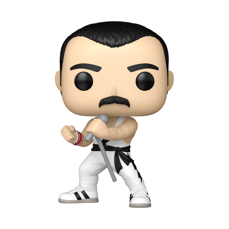 Funko Pop Rocks: Queen - Freddy Mercury playera blanca