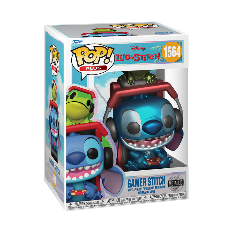 Funko Pop Plus Movies: Disney Lilo y Stitch - Gamer Stitch Metalico