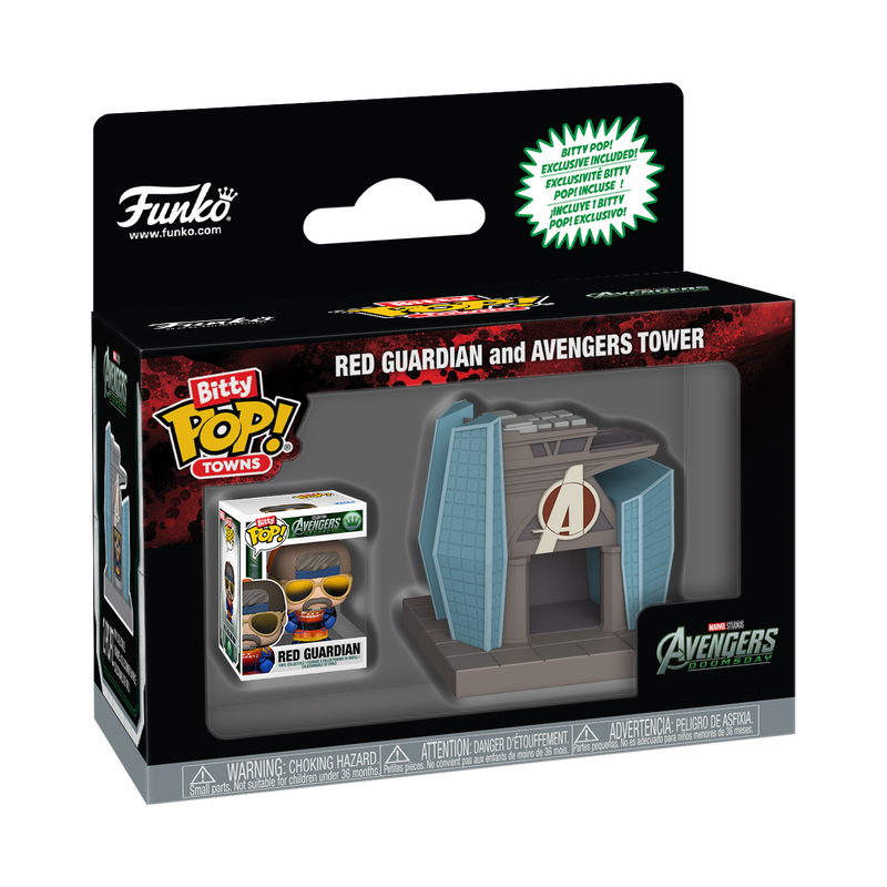 Funko Bitty Pop Town: Avengers Doomsday - Guardian Rojo y Torre de los Vengadores