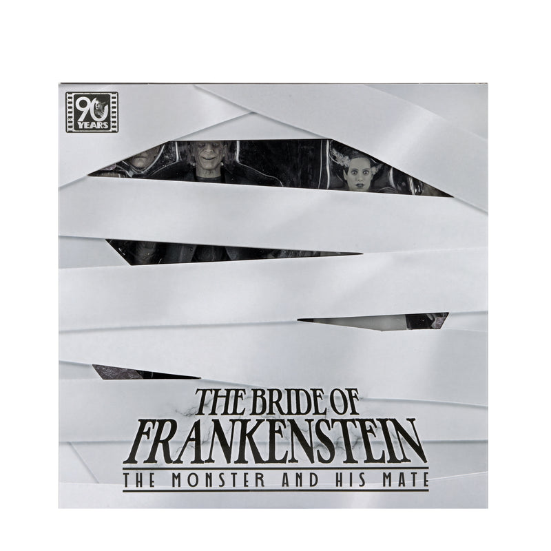 NECA Figura de Accion: La novia de Frankenstein - El Mounstro de Frankenstein y Novia 2 Pack Blanco y negro 7 pulgadas