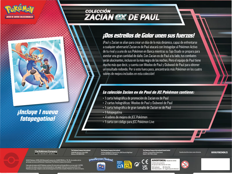 Pokemon TCG Escarlata y Purpura: Hop y Zacian Ex Box En Español