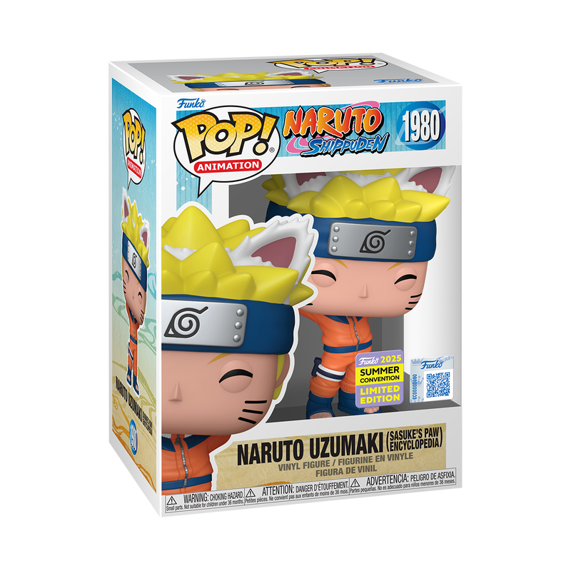 Funko Pop Animation: Naruto Shippuden - Naruto Sasuke Paw Encyclopedia Exclusivo SDCC 2025