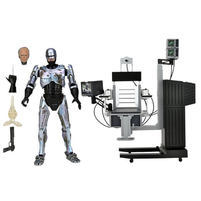 NECA Figura de Accion Ultimate: RoboCop - RoboCop con daño batalla con Silla 7 Pulgadas