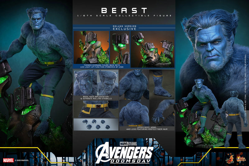 Hot Toys Movie Masterpiece Series: Avengers Doomsday - Bestia Deluxe Escala 1/6