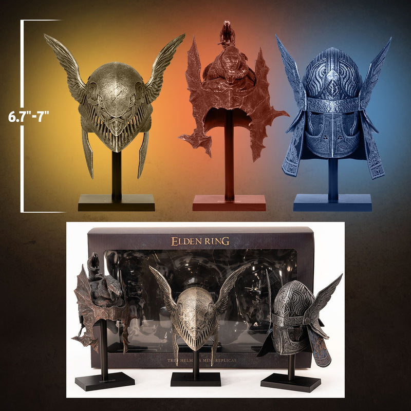 Pure Arts Scaled Replica: Elden Ring -  Malenia, Messmer y Wylder Cascos 3 Pack